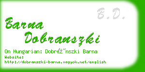 barna dobranszki business card